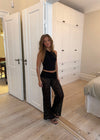 Marly lace pants with trim - Black