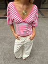 Scandivv striped blouse – Pink/White