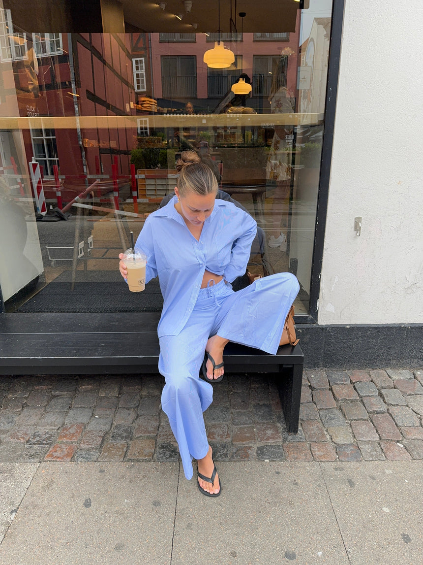 Mathilde Ravn striped pants - white/blue