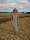 Lilje dress with pattern - Sage green