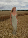 Lilje dress with pattern - Sage green