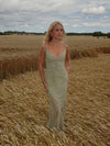 Lilje dress with pattern - Sage green