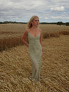 Lilje dress with pattern - Sage green