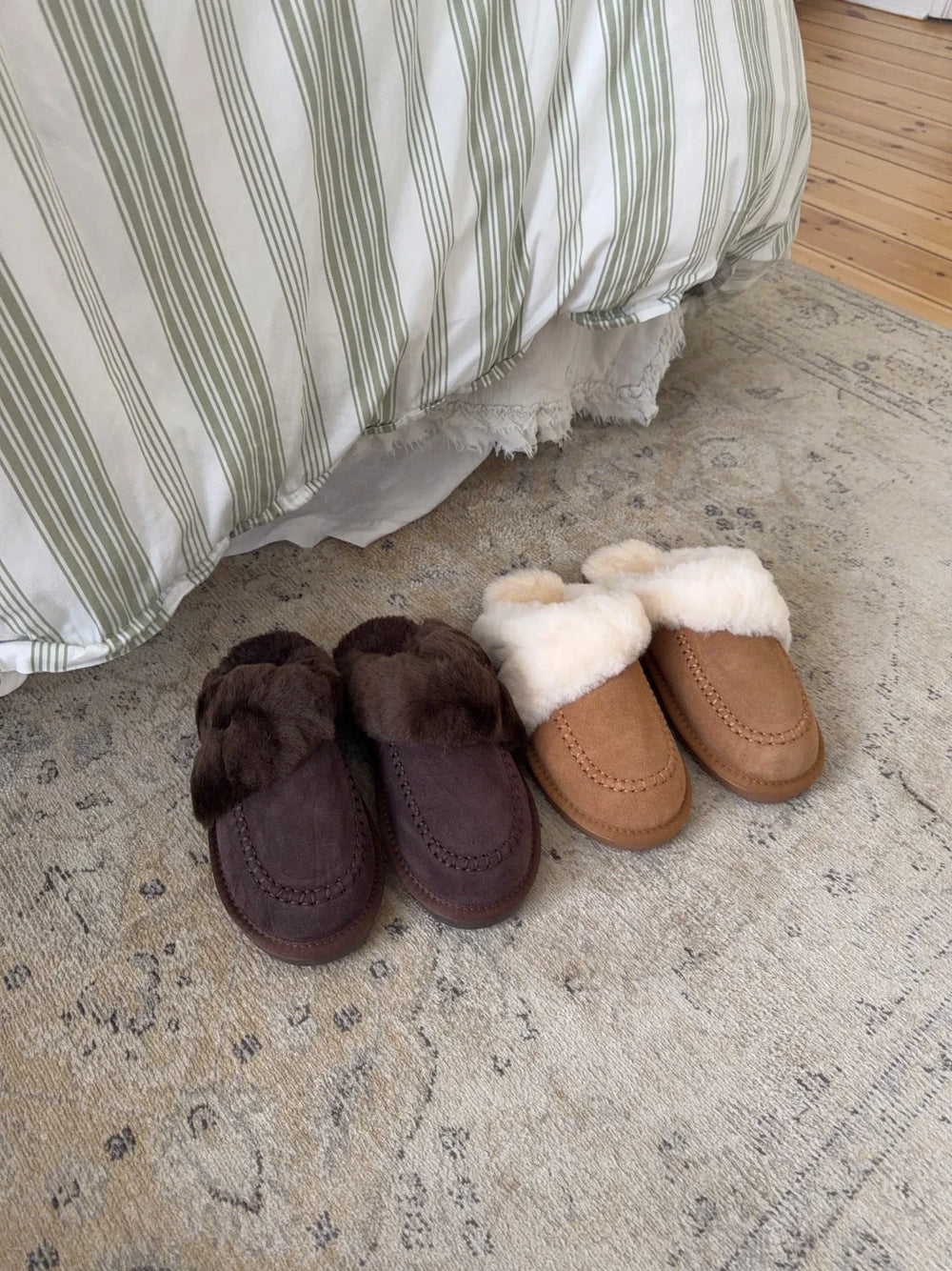 Davia Slippers - Dark brown