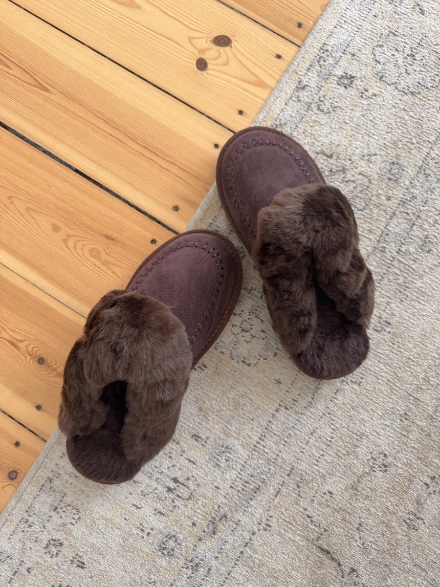 Davia Slippers - Dark brown