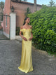Andie off shoulder satin dress - Yellow
