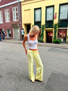 Nula suit trousers with tie belt – Yellow