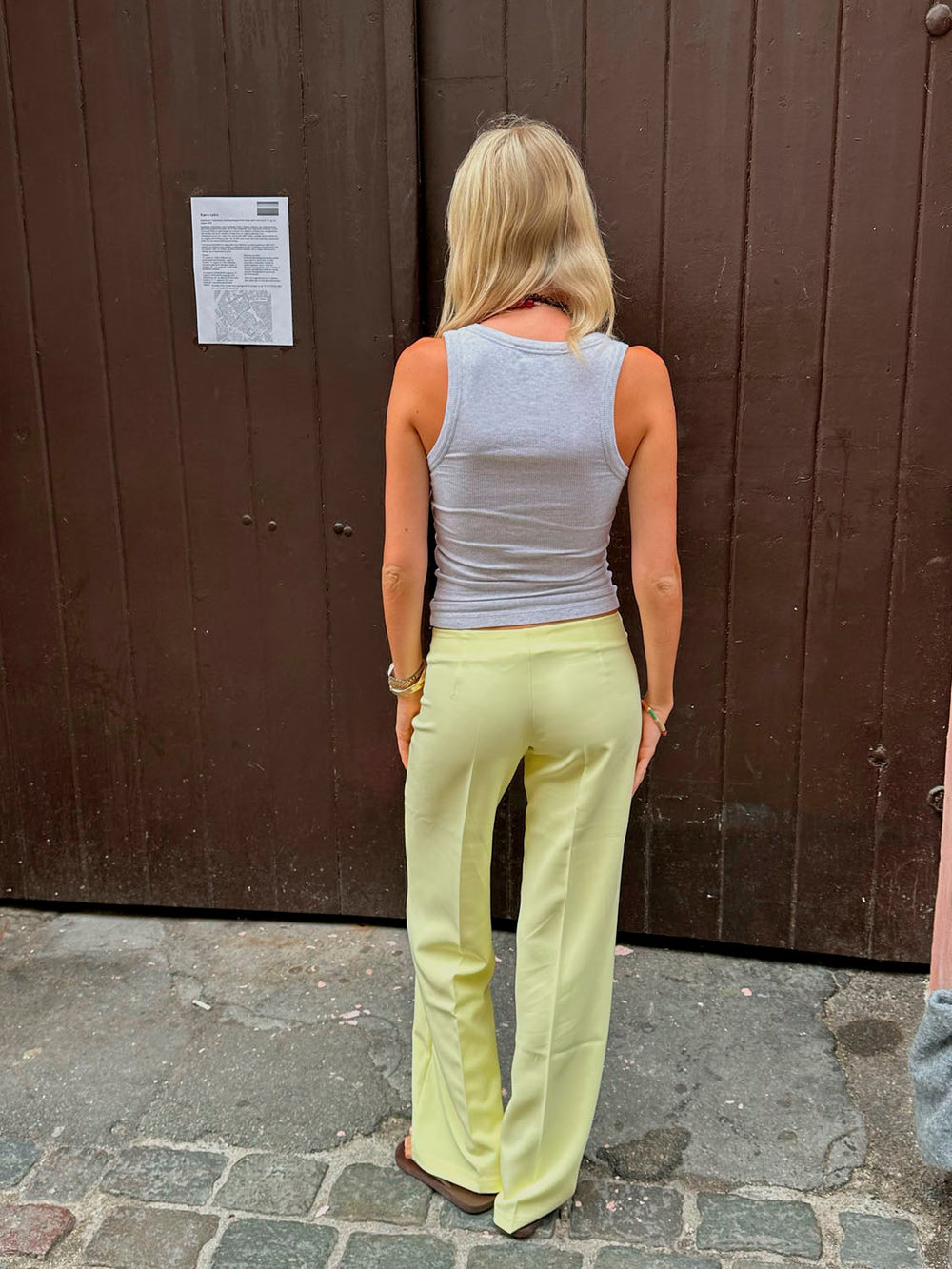 Nula suit trousers with tie belt – Yellow