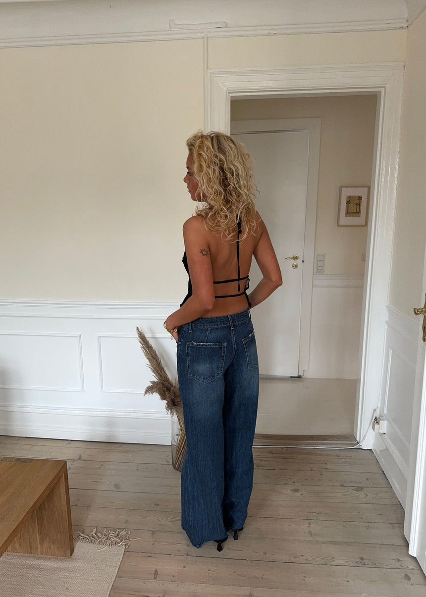 Augustine ruffle top - Black