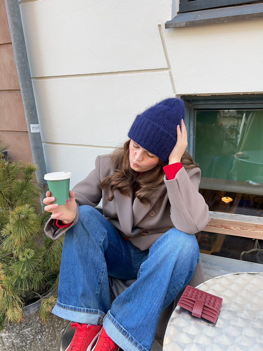 Fluffy beanie - Navy