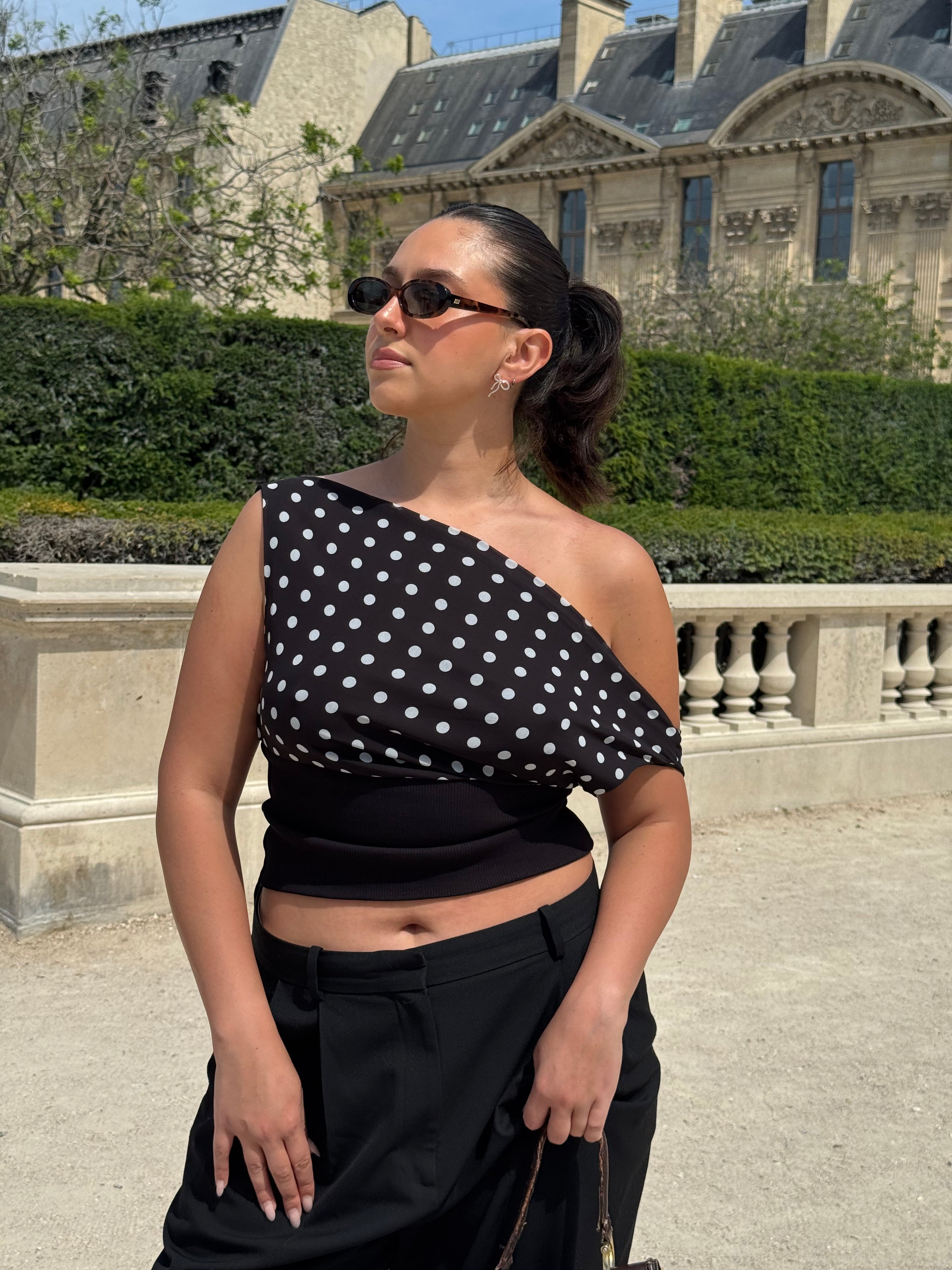Kimmie polka dotted top - Black/white – Designbysi.se