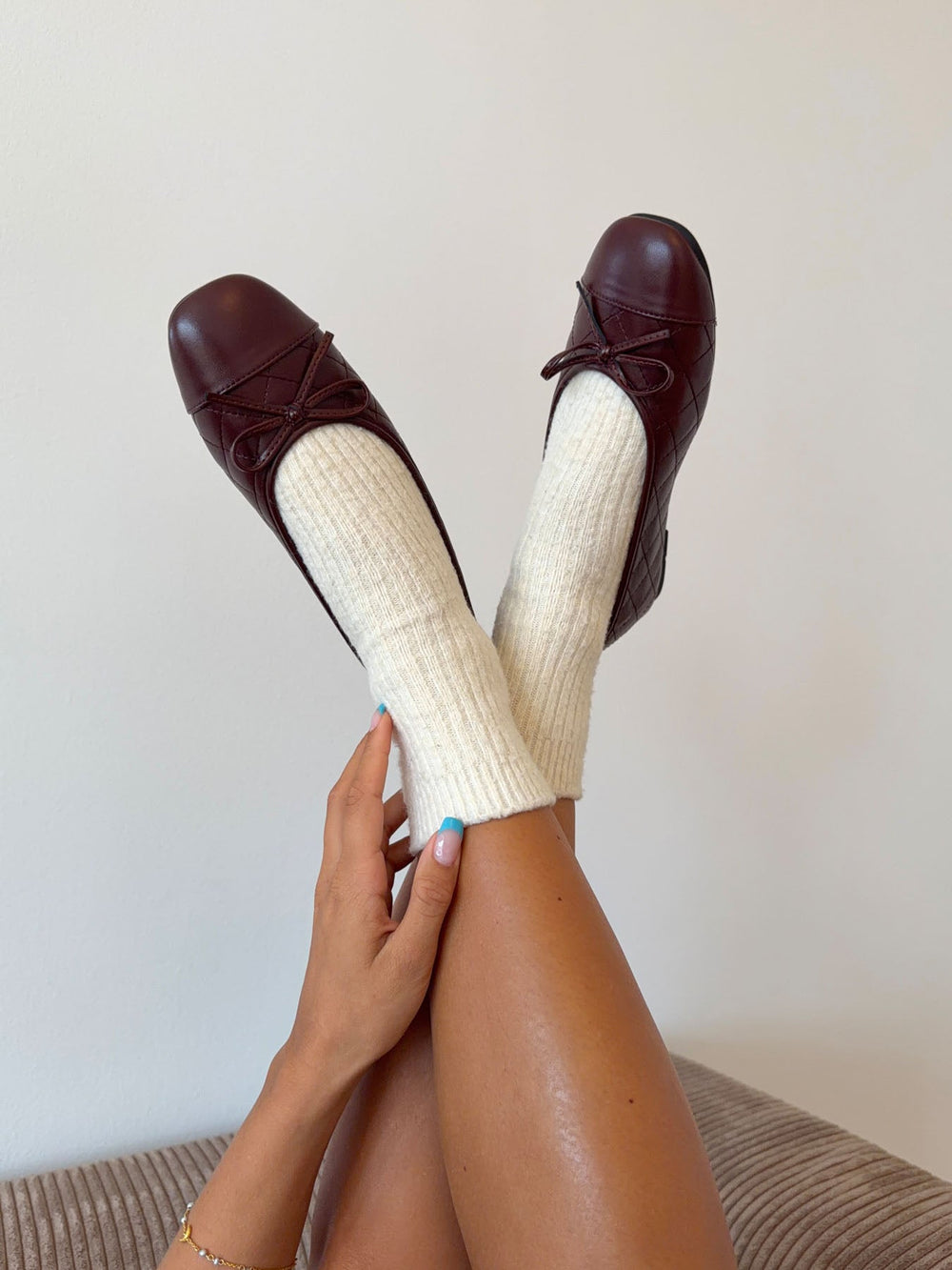 Tessa ballerina with bow - Brun