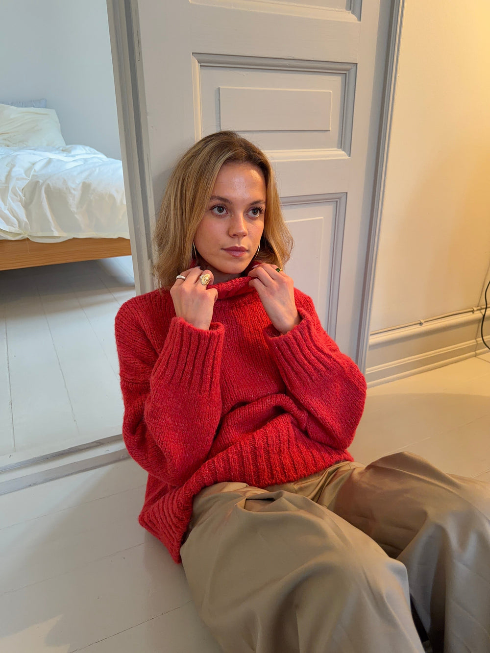 Valdamara oversized turtleneck - Rød