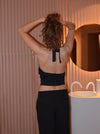 Frida halterneck top with open back - Black