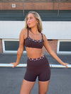 Contrast waist shorts - Espresso/marshmallow