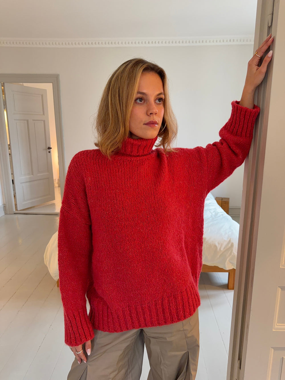 Valdamara oversized turtleneck - Rød