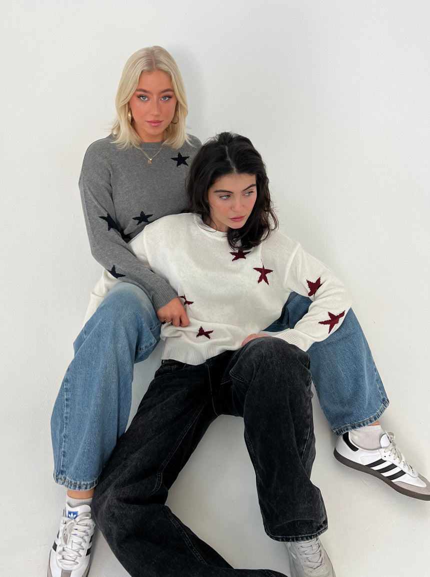 Ellery star pullover - White/Red