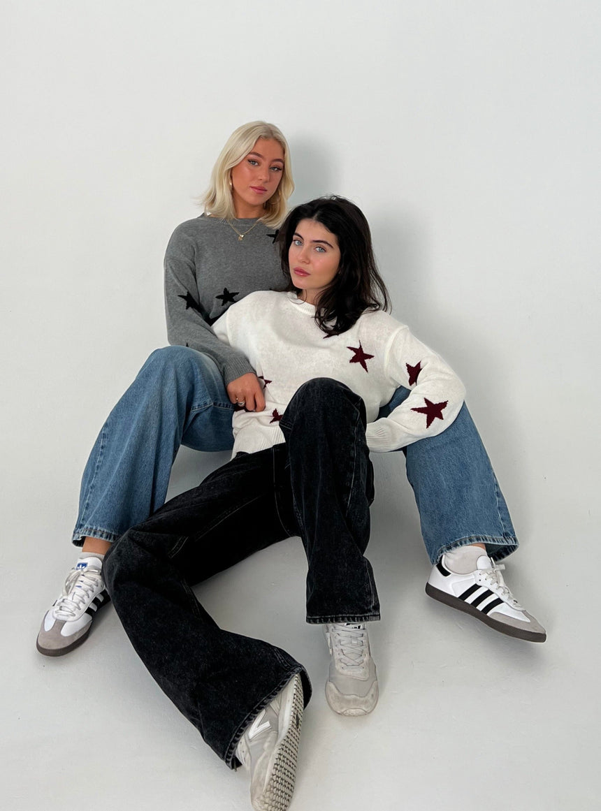 Ellery star pullover - Grey/Navy