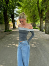 Maisy off shoulder blouse - Grey