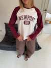 "Newport" blouse - White/burgundy