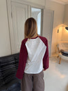 "Newport" blouse - White/burgundy