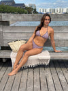 Panama bikini with stribes - pink/brown