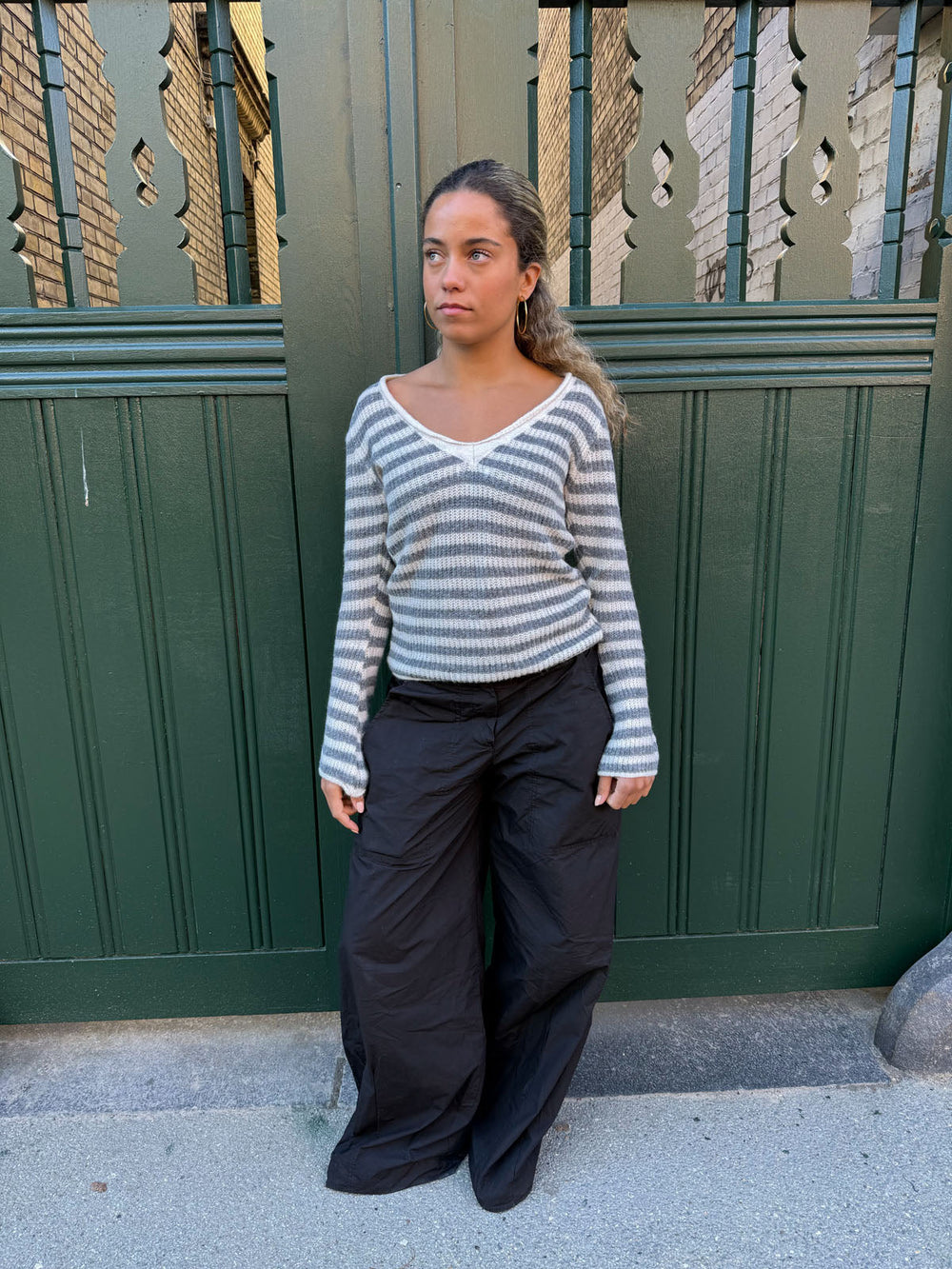Leona knit - grey and beige
