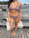 Panama bikini with stribes - pink/brown