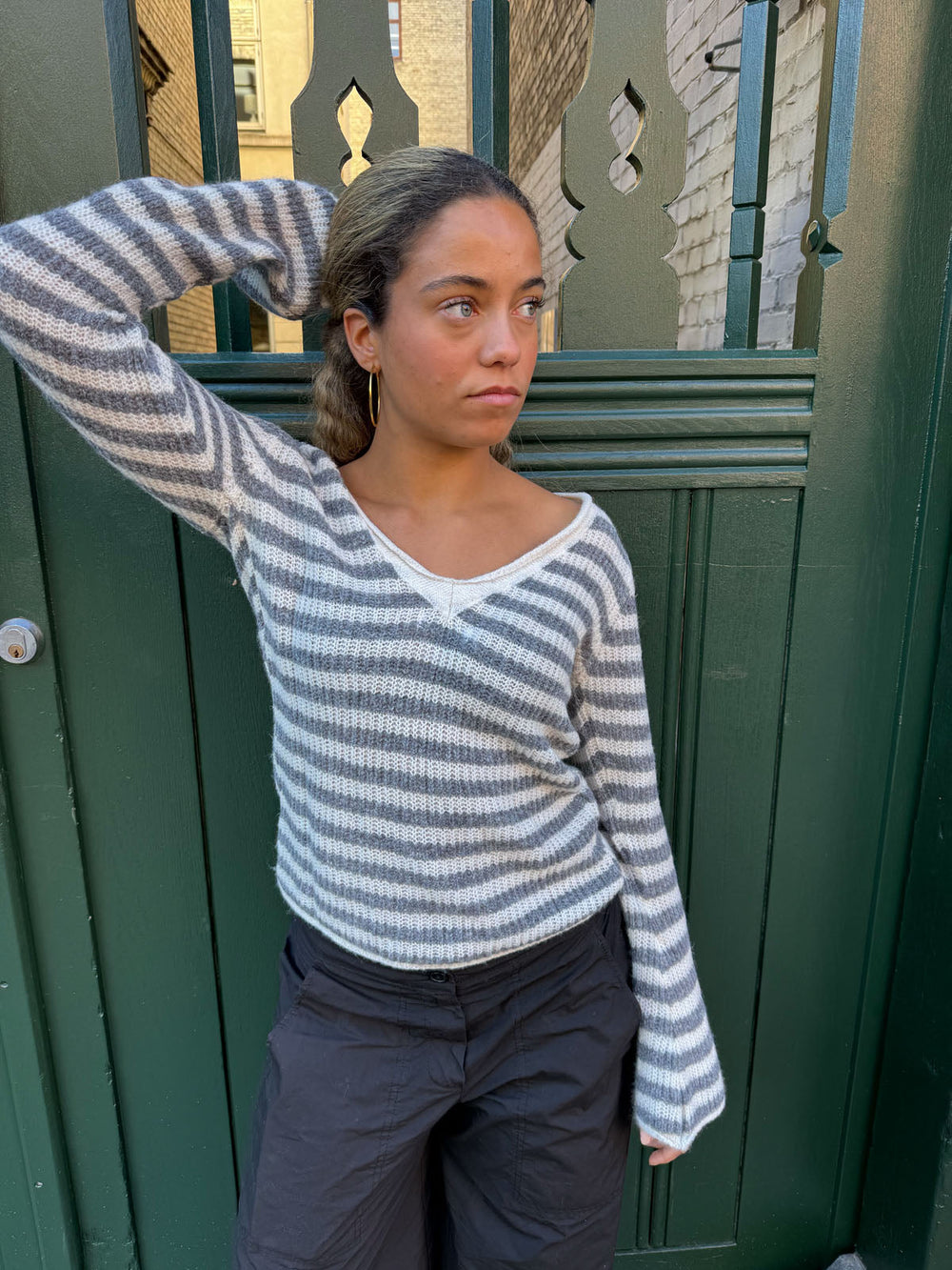 Leona knit - grey and beige