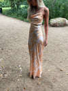 Charline satin dress - White/orange