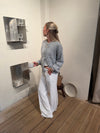 Gunilla knitted cardigan with tie details - Light grey
