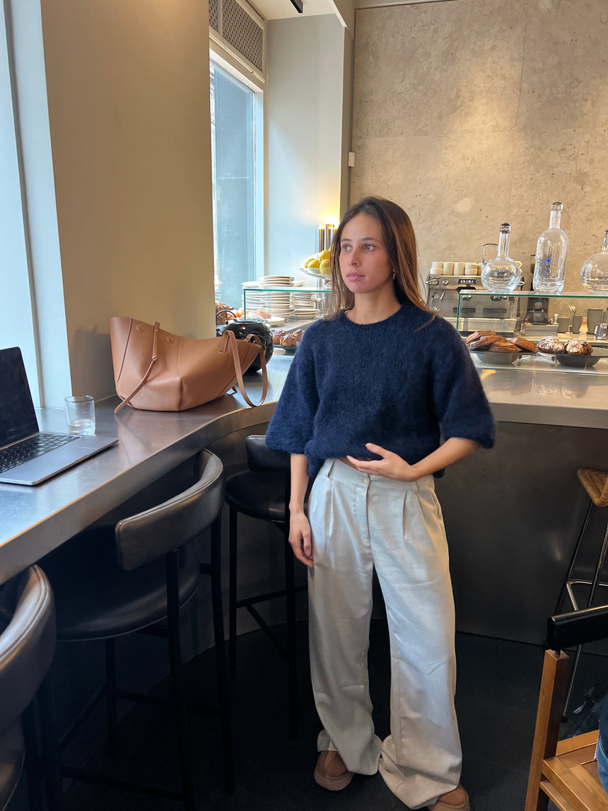 Donna oversized glitter pants - Light grey