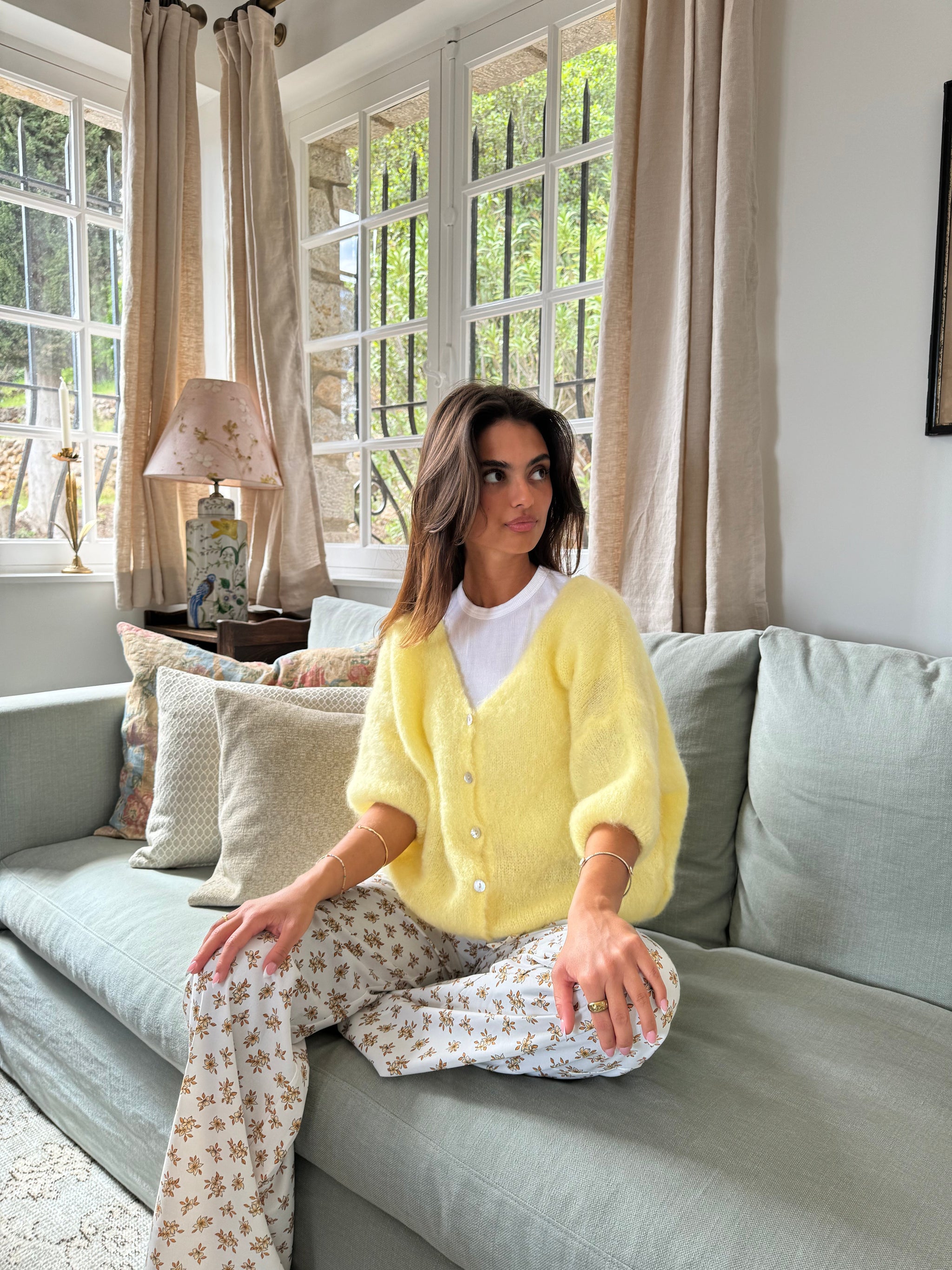 Annaly mohair cardigan - Yellow – Designbysi.se