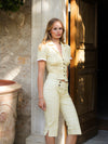 Kassa capris with checkers - Yellow/white