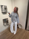 Gunilla knitted cardigan with tie details - Light grey