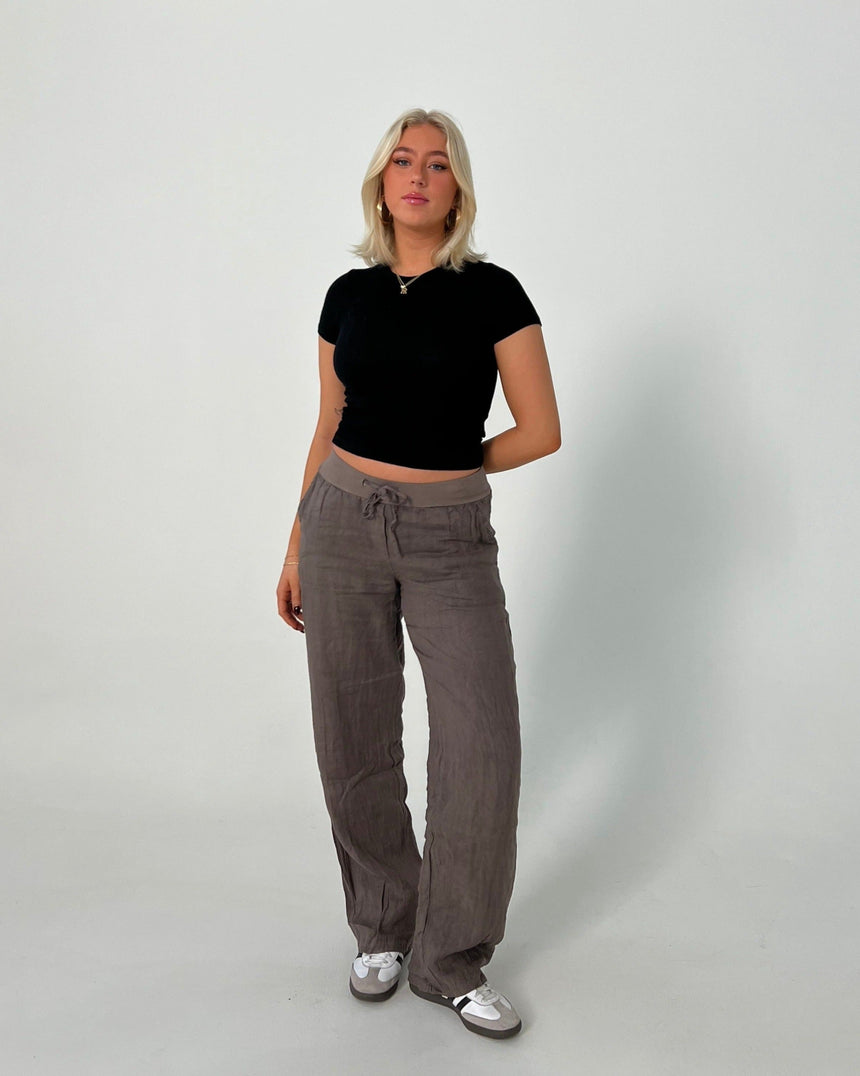Angel linen pants - brown