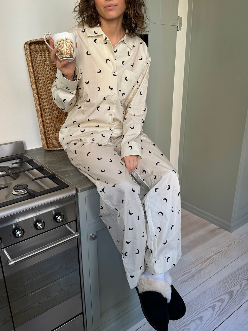 Kyla pajamas pants with moons - Beige