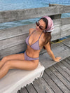 Panama bikini with stribes - pink/brown