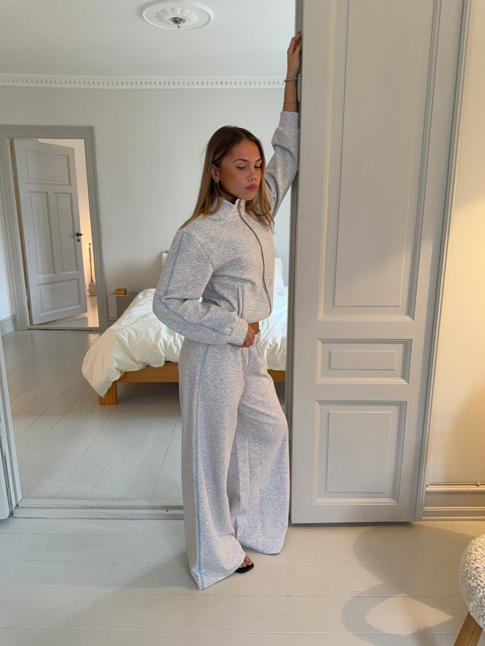 Beva sweatpants - Light grey/Blue
