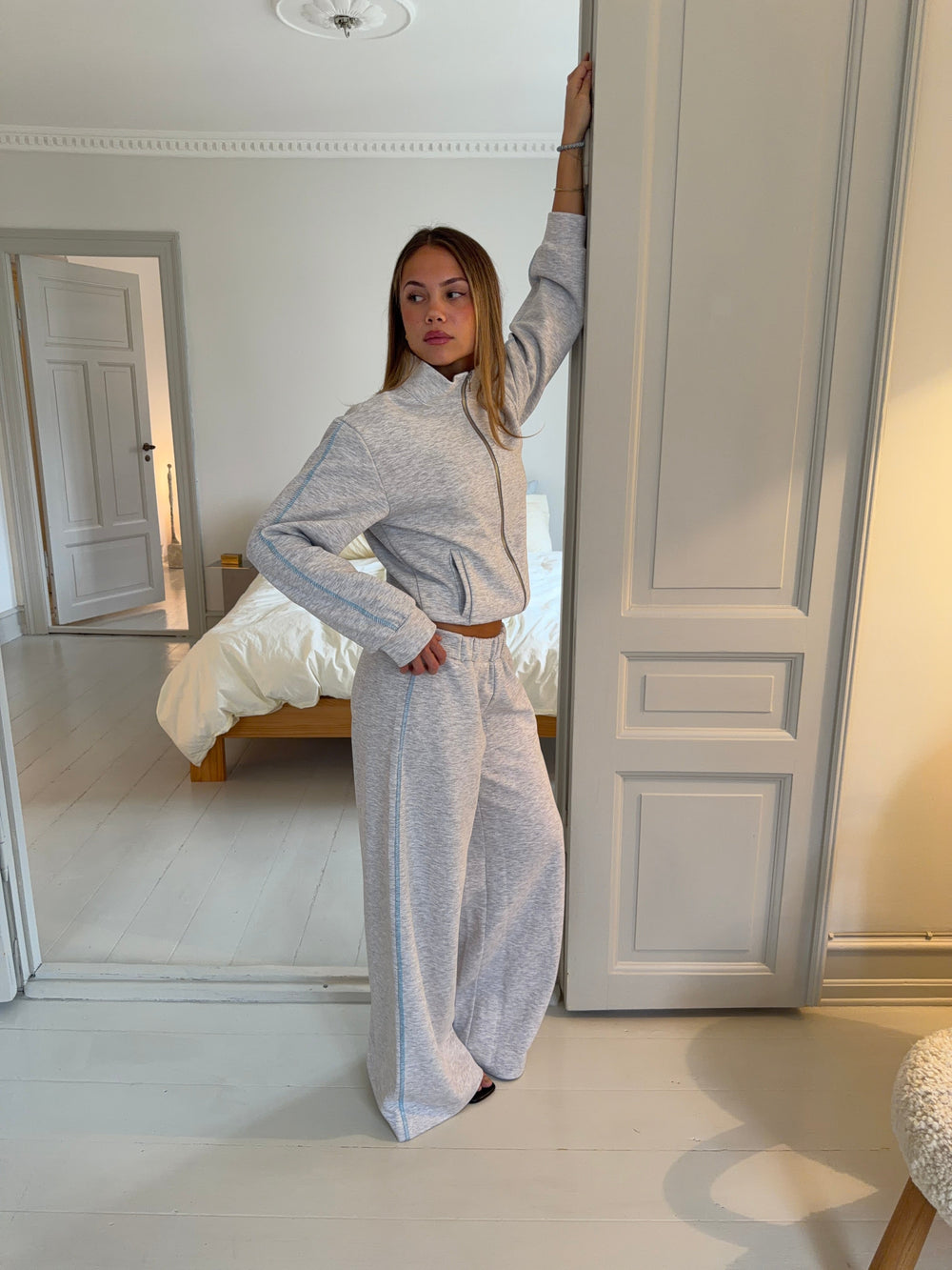 Beva sweatpants - Light grey/Blue