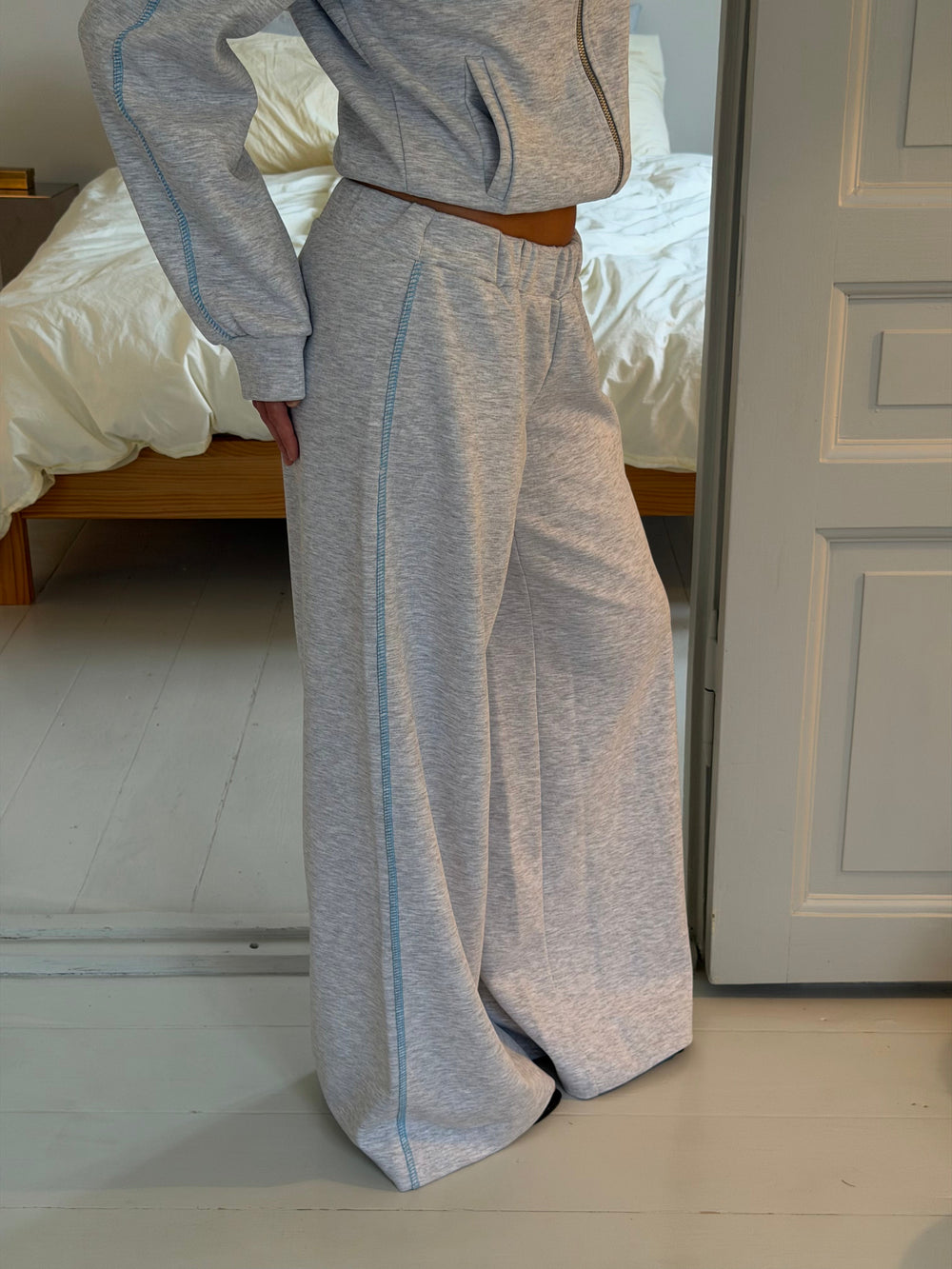 Beva sweatpants - Light grey/Blue