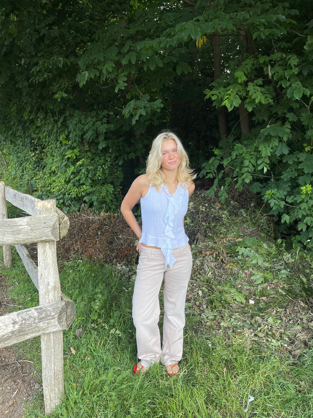 Tuva low waisted jeans - Beige