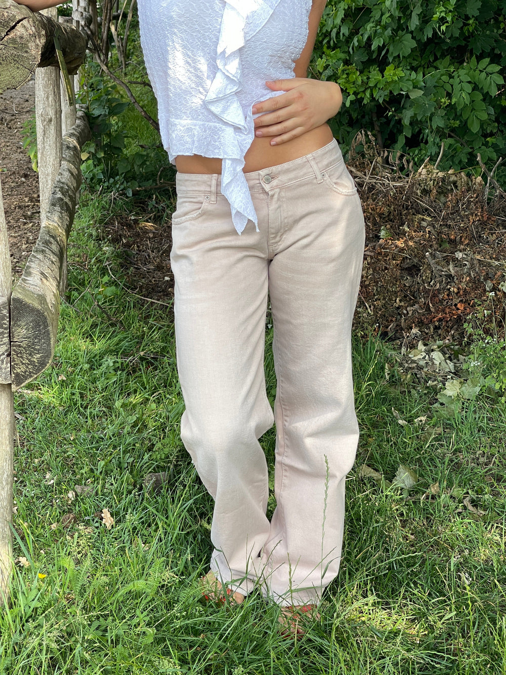 Tuva low waisted jeans - Beige