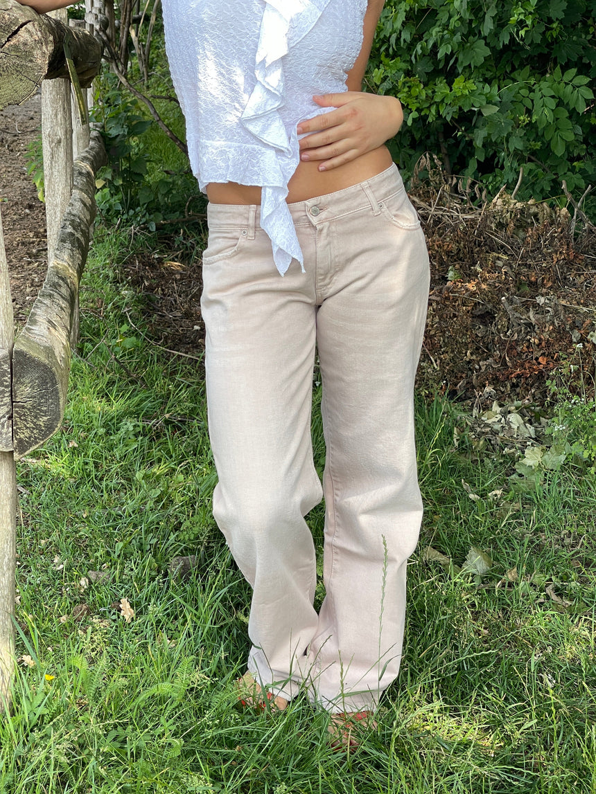 Tuva low waisted jeans - Beige