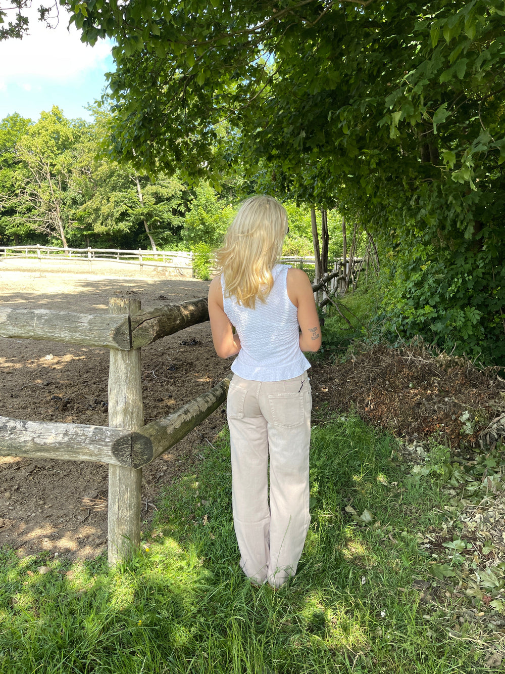 Tuva low waisted jeans - Beige