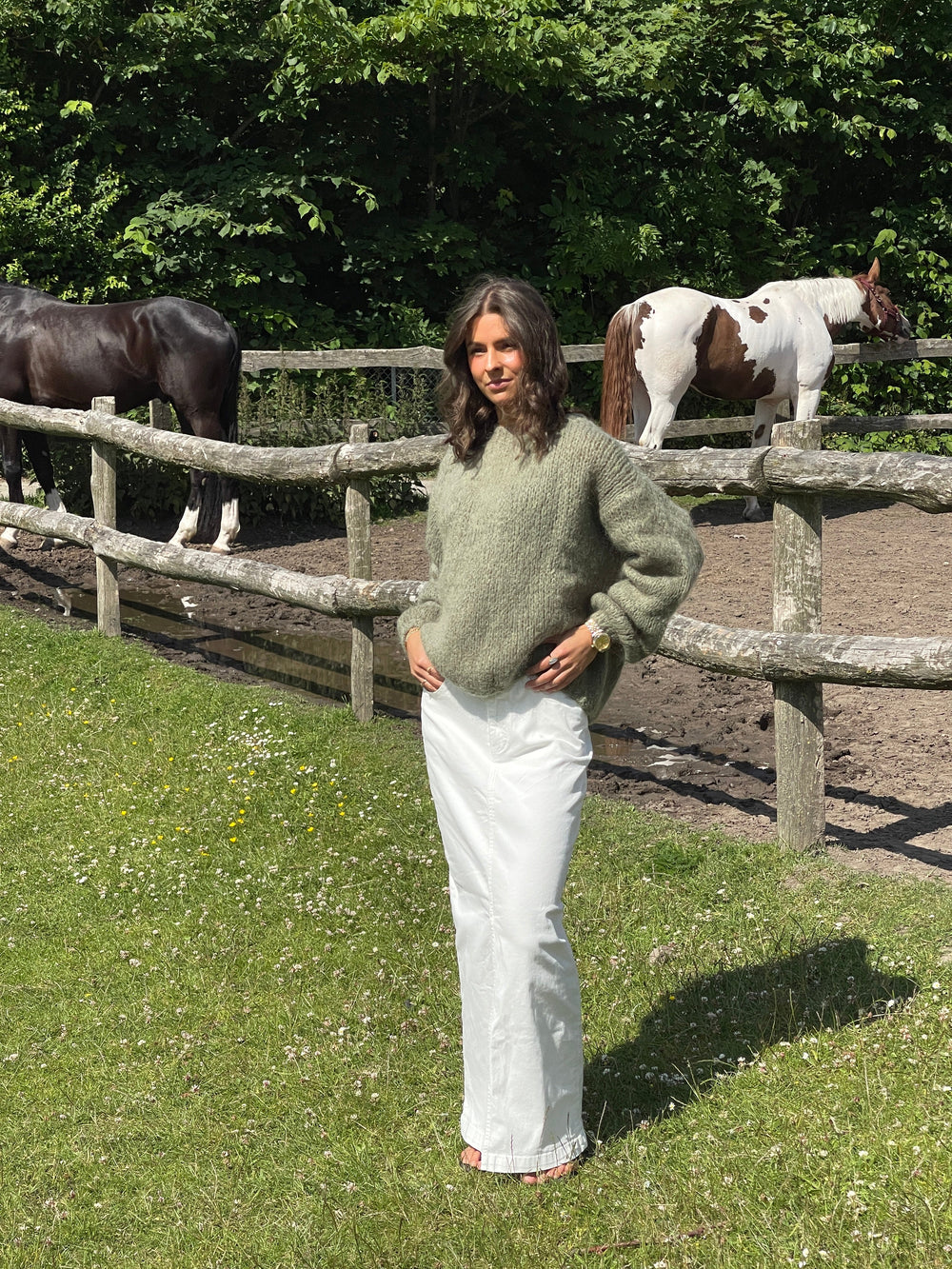 Mandalina denim skirt - White