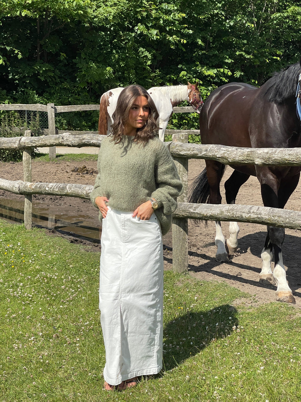 Mandalina denim skirt - White
