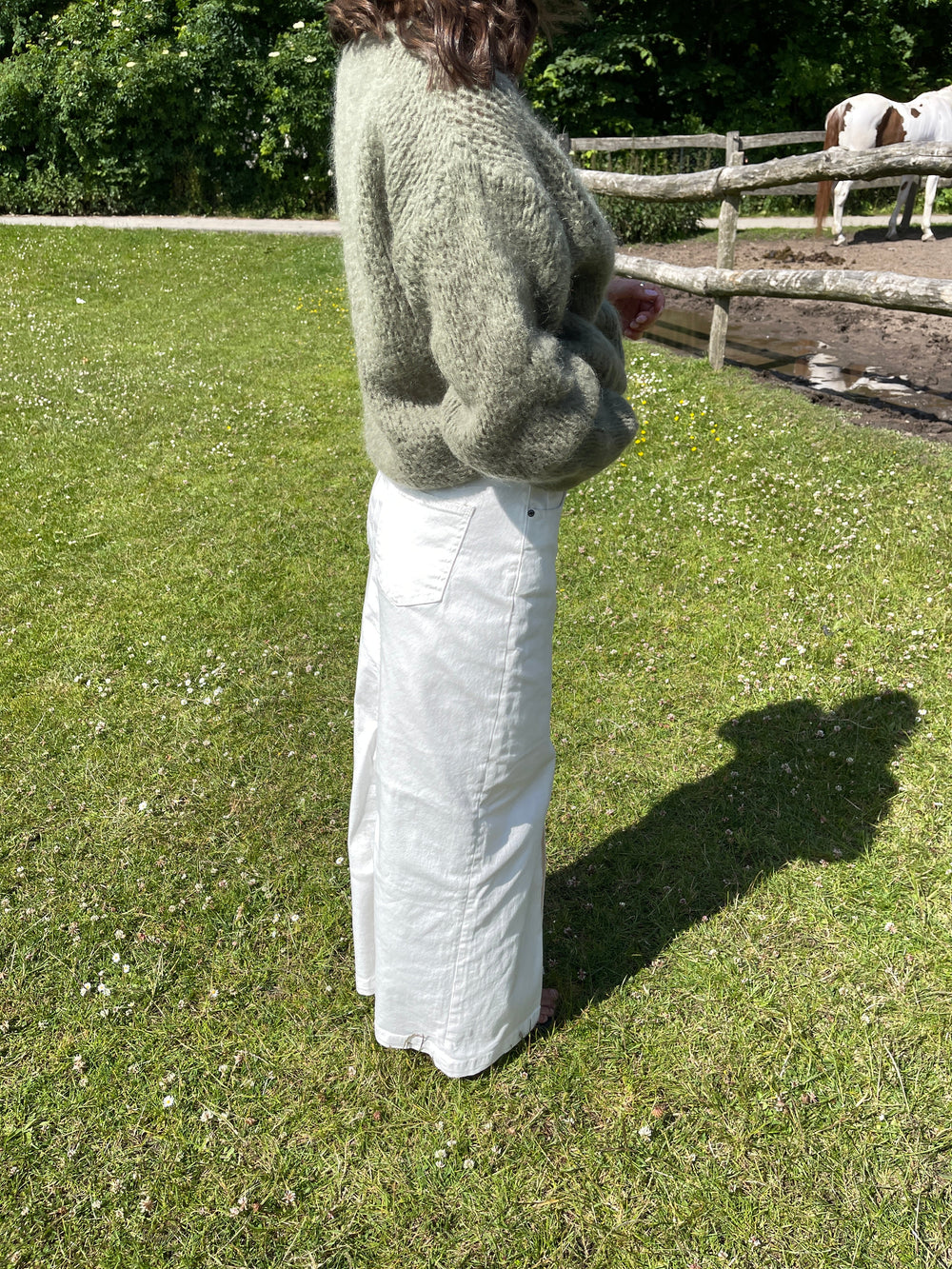 Mandalina denim skirt - White