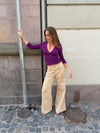 Johanne jeans with wide legs - Sand