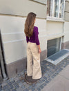 Johanne jeans with wide legs - Sand